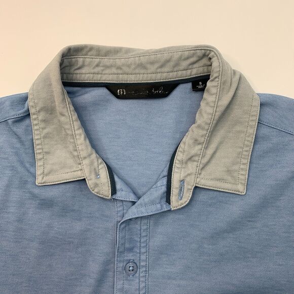 Travis Mathew Polo Shirt Mens S Small Evening Blue Short Sleeve Cotton Blend - Picture 3 of 10